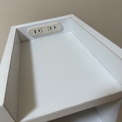 【無料】リビング収納 コンセント サイドテーブル ナイトテーブル ベッドサイド ボックス 引き出し付き カウンター ≪幅20cm≫ の画像