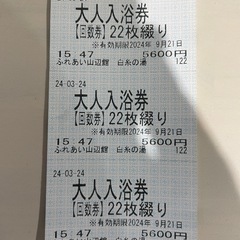 ふれあい山辺館　白糸の湯　入浴券３枚
