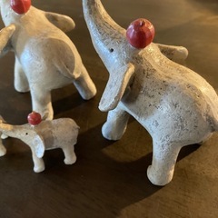ゾウの親子　置物の画像