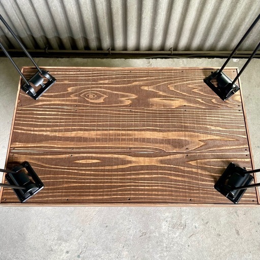 《ガタつき調整プレート付き》ヘリンボーン60cm×37cm 折りたたみテーブル