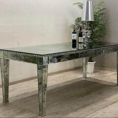 希少！煌びやかな全面ミラー仕様！最高級ダイニングテーブル♪約200万円