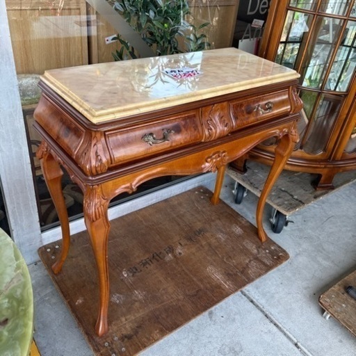 大理石コンソールデスク 大理石 コンソール デスク アンティーク調 ビンテージ調 インテリア おしゃれ ゴージャス