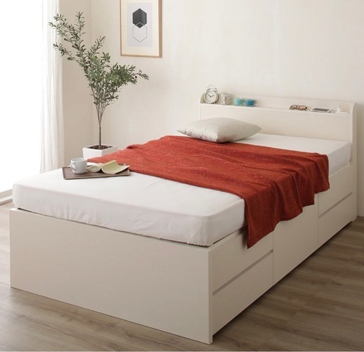 シングルベッドフレーム　大容量収納！