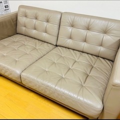 商談中 9/17まで 自宅美品　IKEA イケア　本革　ソファー　2人掛けの画像