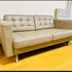 商談中 9/17まで 自宅美品　IKEA イケア　本革　ソファー　2人掛けの画像