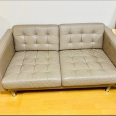 商談中 9/17まで 自宅美品　IKEA イケア　本革　ソファー　2人掛けの画像