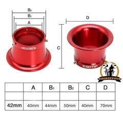 アルミ削り出しキャブレター ファンネル 　シルバー　銀　～42mm　PZ　VM　（イモネジ付き）1個 未使用　新品の画像