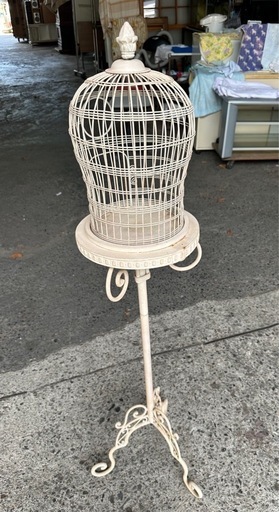 アンティーク　鳥籠デザインスタンド　フラワーゲージ
