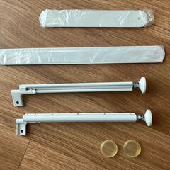 【無印良品】スチールユニットシェルフ用つっぱりパーツ・大・グレー（開封済み＆未使用、1セット）の画像