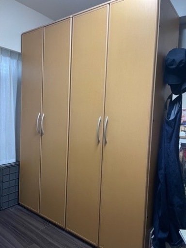 洋ダンス　2段ハンガー　内鏡　桐
