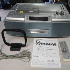 【33】2003年製　ケンウッドKENWOOD　MDパーソナルステレオシステム　RAMPAGE　MDX-K3　ラジカセ