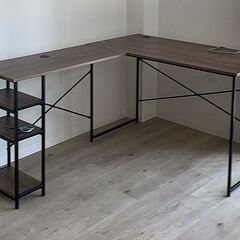 L字型タイプデスク・パソコンデスク・収納付きの画像