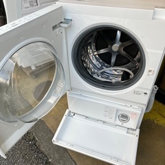 【池上店】パナソニック Panasonic ドラム式洗濯機 ドラム式洗濯乾燥機 ドラム式 洗濯機 洗濯乾燥機 ななめドラム式洗濯機 Cubleキューブル 洗濯 脱水7kg/乾燥3kg 左開き シャンパン NA-VG720L-N 2018年製の画像