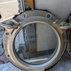 アルミ 合金 船舶 丸窓 強化ガラス  開閉の画像
