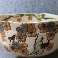 ☆陶器菓子鉢☆透かし模様☆和食器☆自宅保管品の画像