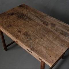 古い2杯抽斗木製作業台 / ワーキングテーブル 机 デスク 陳列台 古