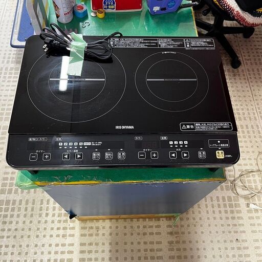 アイリスオーヤマ 2口IHコンロ IHK-W1S-B 2017年製 工事不要