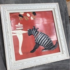 【値下げしました】「いたずら」ドミンゲス 特殊ゲル加工アート・額サイズ 39ｃｍ×39ｃｍ（約）no2149の画像