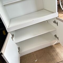 苫小牧発 nitori / ニトリ レンジボード (フォルムｎ re1860 wh ) キッチンボード 縦178cm横60cm奥行40 usedの画像