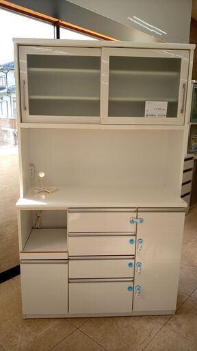 ★ジモティ割あり★  レンジボ－ド 白 H200×D48×W118 クリーニング済み TJ8497