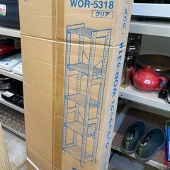 アイリスオーヤマ ラック 未使用 身組立 本棚 木製 ウッディラック クリア WOR-5318の画像