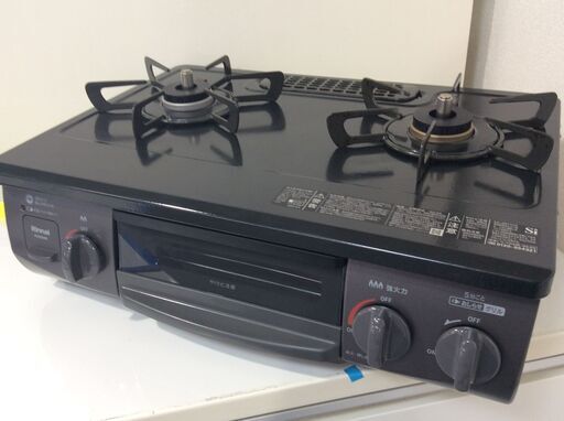 （10/30受渡済）JT9491【RINNAI/リンナイ ガスコンロ LPガス】美品 2023年製 RT35NJH 家電 キッチン レンジ ガステーブル 右側強火 ホーロー