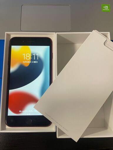 【美品】iPhone8Plus レッド 256GB SIMフリー 新品バッテリー SIMフリーiPhone 8 Plus Red 256GB バッテリー新品