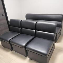 お取り置き中★ほぼ新品★ラウンジ・キャバクラ・カラオケ・スナック・バー 業務用ソファ椅子　黒