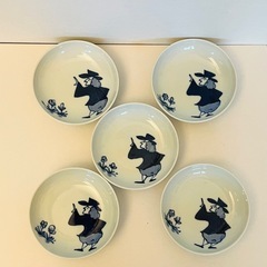 有田焼しん窯青花　異人柄11cm小皿