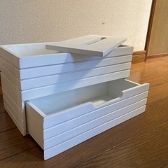 引き出し付き小物入れ　テッシュケース　収納家具　ナチュラル　雑貨屋さんの画像