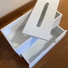 引き出し付き小物入れ　テッシュケース　収納家具　ナチュラル　雑貨屋さんの画像