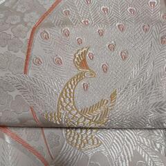中古　孔雀　刺繍　袋帯