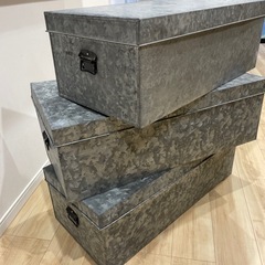 昭和レトロ　衣装ケース　物入れ　ブリキ加工　中古品