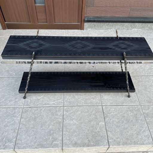 ツイストアイアンラック　2段テーブル