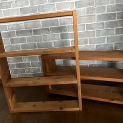 お取引終了ハンドメイド　木製飾り棚　2点セット　