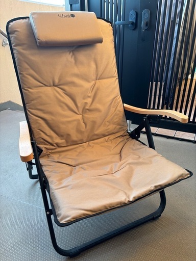 【成約済】【中古】【キャンプチェア】ujack難燃リクライニングローチェア