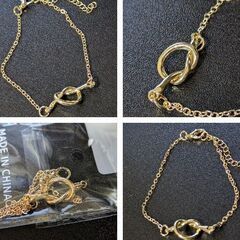 ノット結び目ゴールドブレスレット（新品）の画像