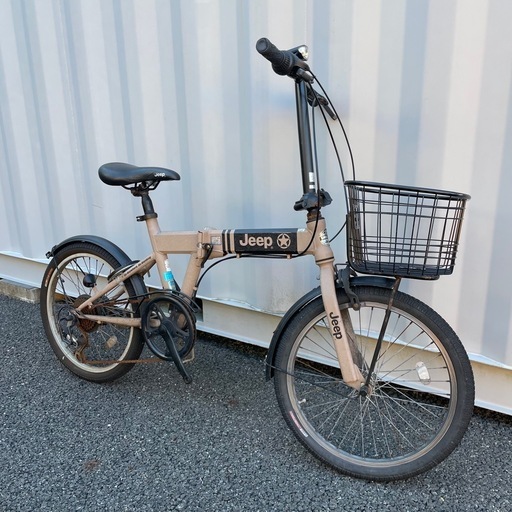 折りたたみ自転車 20インチ 6段変速カゴ付き