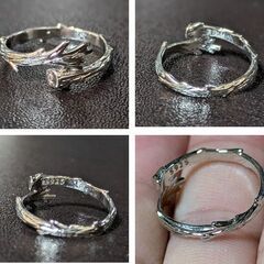 ツリーブランチ木の枝リング/シルバー925（新品）調整可能の画像