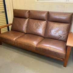 NAGANO INTERIOR ナガノインテリア tumugi 3seater sofa ツグミ 3シーター ソファ LC017-3J WN-OM-AK765 牛革 天然木 3Pソファ トリプルソファ