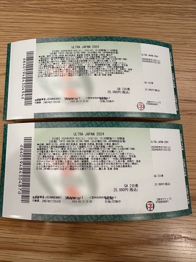 【ULTRA JAPAN2024最安値】2名分両日券