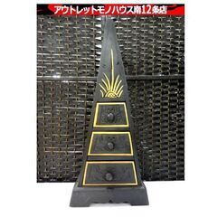 バリ風家具 3段スリムチェスト 小物入れ ブラック系 幅：約25㎝ アジアン 雑貨 インテリア 木彫り 札幌市 中央区 南12条の画像