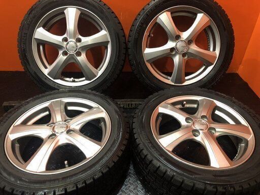 【DUNLOP WM02 165/60R15】スタッドレス【SIBILLA SF-5 シビラ 15インチ 4.5J4HPCD100+45】20年製 バリ溝 デリカD:2 ハスラー等　(VTO935)