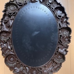 豪華！花形彫刻壁掛け鏡の画像