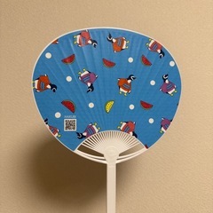 ミニうちわ ブルーの画像
