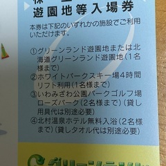 グリーンランド入場券　スキー場リフト券等　2025年3月31日までの画像