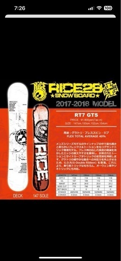 【値下げ】スノーボードセット RICE28 FLUX BURTON