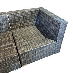 ラタン調 ガーデンソファ セット 屋外家具 ガーデンファニチャー リゾート テラスの画像