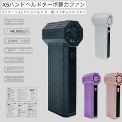 ミニターボファン 140000RPM ターボ暴力ファン ブラシレスモーター ハンドヘルドファン 52M/S 暴力送風機 の画像
