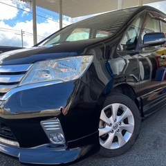フリップダウンモニター付き月々1.1万円〜分割払い可❗️車検2年付き！大人気☆日産 セレナ ハイウェイスター☆8人乗り☆SDナビ☆走行中DVD見れます☆ETC☆バックカメラ☆ドラレコ付きのフル装備☆両側電動スライドドア☆クルーズコントロール搭載☆ウィンカーミラー☆フル装備☆車内広々三列シート‼️の画像